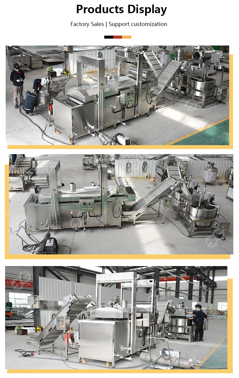 Automatic Conveying Chicken Nuggets Gari Fryer Peanut Pumpkin Seeds Nuts Fryer Chicken Nuggets Frying Machine