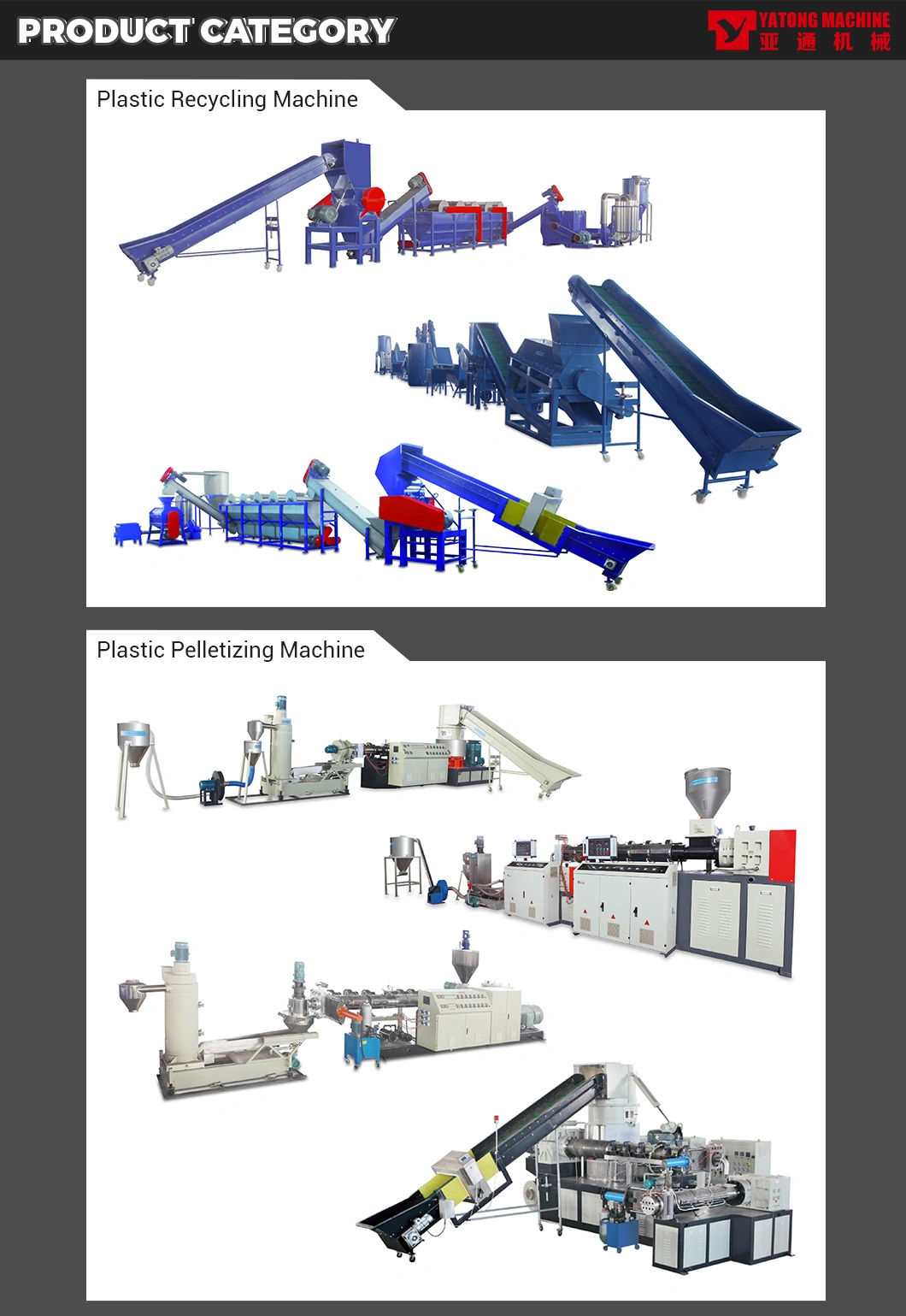 Yatong PE PP HDPE Film Recycling Machine / Plastic Crushing &amp; Washing Machine / Crusher / Shredder