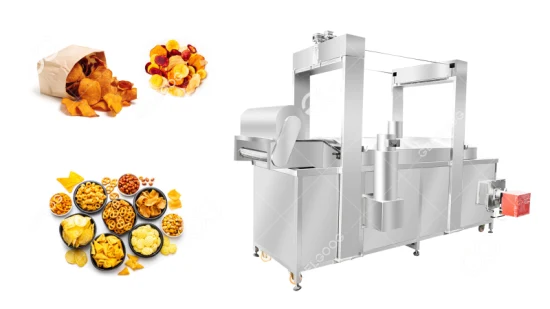 Automatic Conveying Chicken Nuggets Gari Fryer Peanut Pumpkin Seeds Nuts Fryer Chicken Nuggets Frying Machine