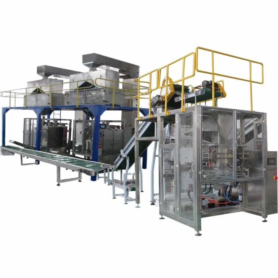 Automatic Bag-in-PP Woven Bag Secondary Baler Bagging Machine for Small Pouch Product Into Big Bag