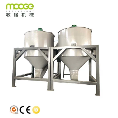 Waste PET bottle flakes hot washing tank for plastic recycling