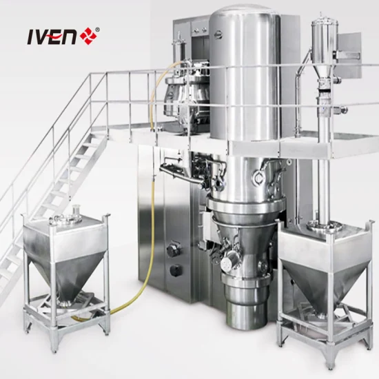 Fully Automatic Fluidized Bed Dryer Fluid Granulator GMP Standard Pharmaceutical Fluid Bed Granulator Fluidizing Mixing Drying Granulation Machine